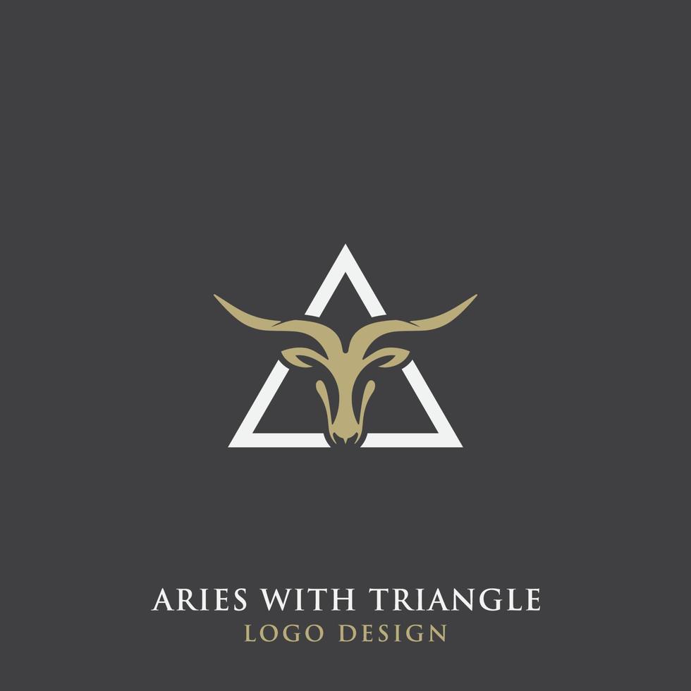 Áries com design de logotipo de triângulo vetor