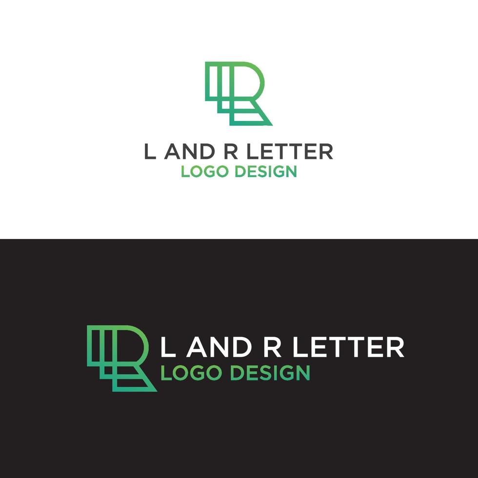 lr ou rl design de logotipo inicial vetor