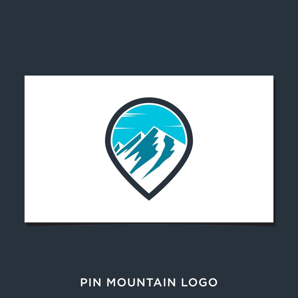 vetor de design de logotipo de montanha de pinos