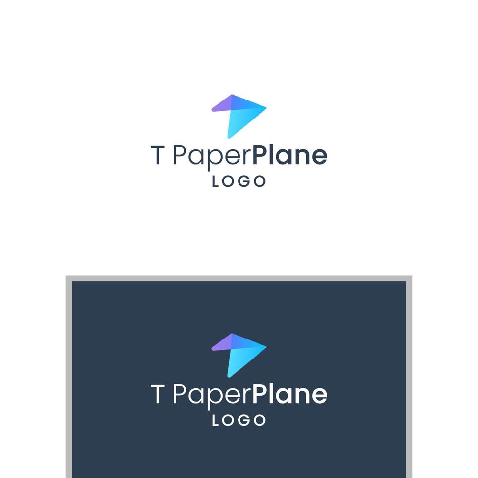 t vetor de design de logotipo de avião de papel