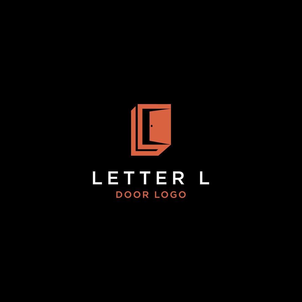 logotipo da porta com a letra l vetor