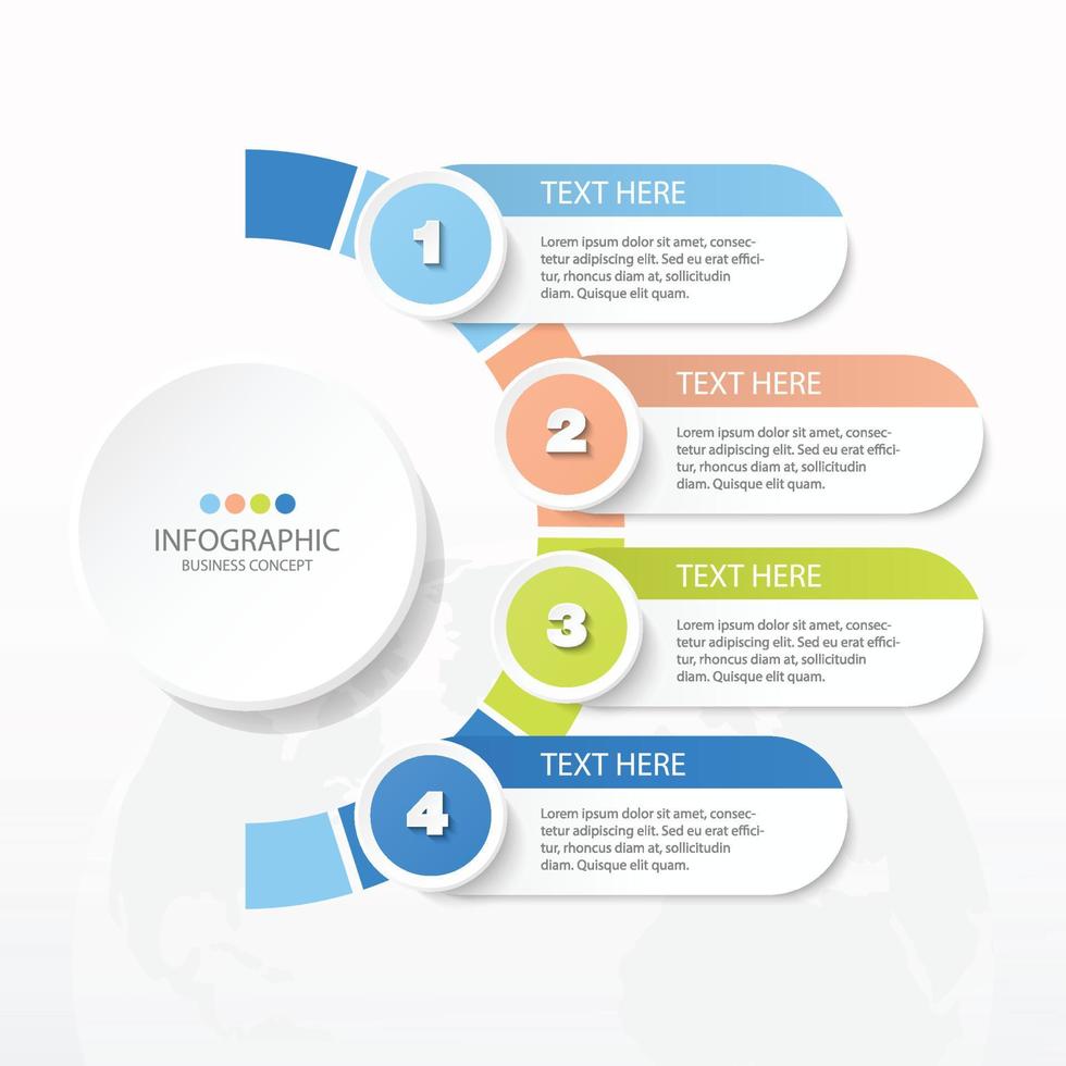 template infográfico de círculo básico com 4 etapas, processo ou opções, gráfico de processo, usado para diagrama de processo, apresentações, layout de fluxo de trabalho, fluxograma, infografia. ilustração em vetor eps10.