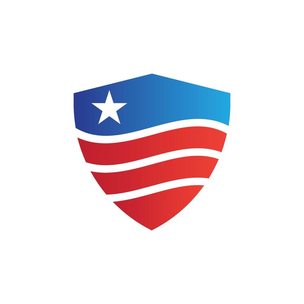 design de logotipo de escudo americano vetor