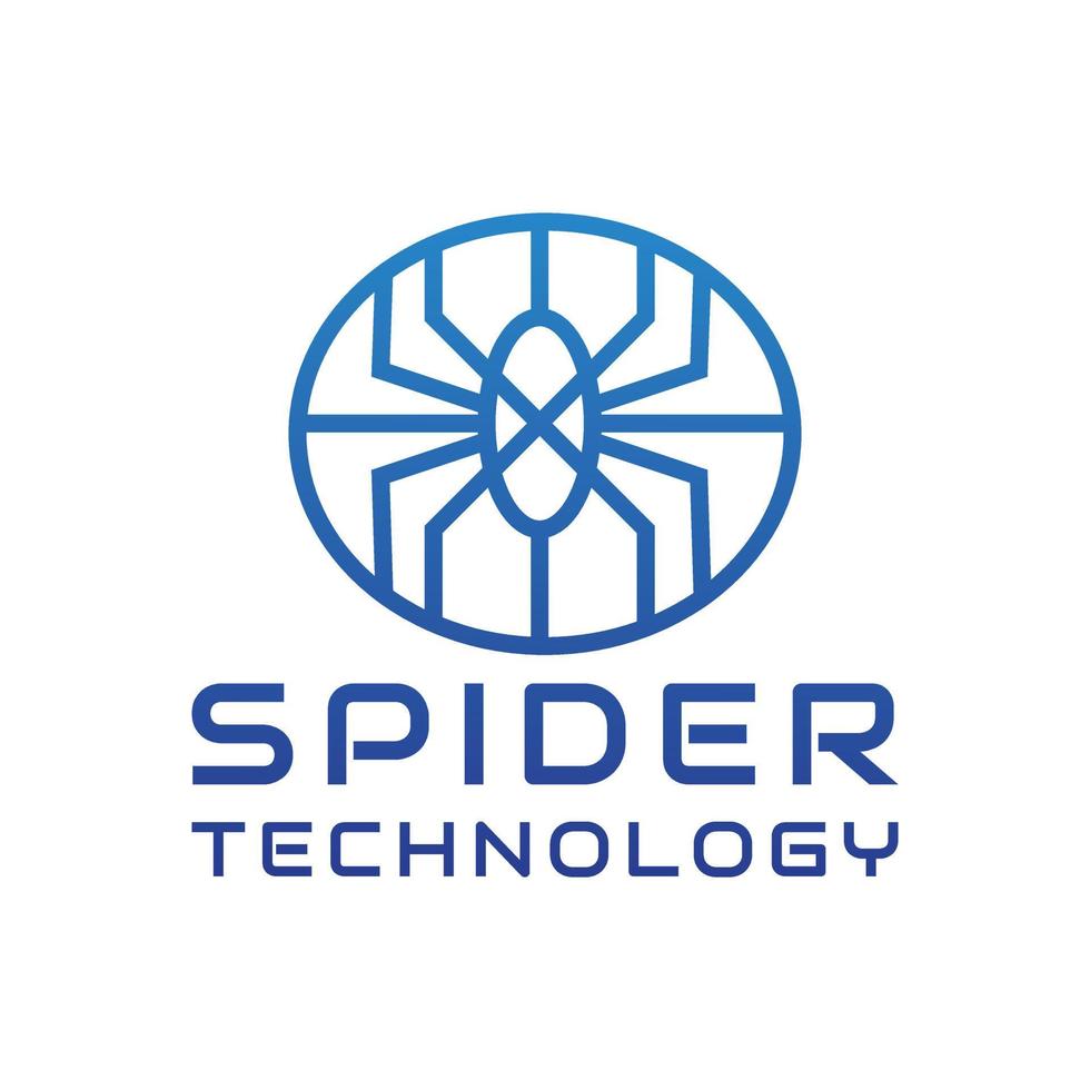 design de logotipo de tecnologia de aranha vetor