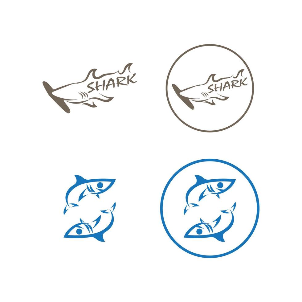 logotipo da ilustração do tubarão vetor