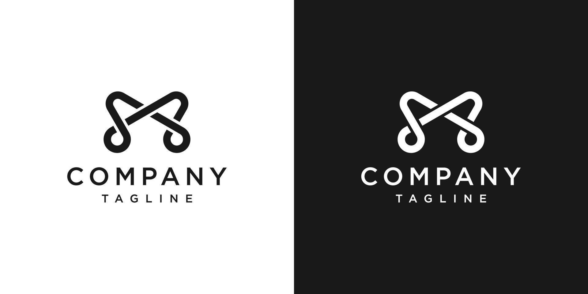 modelo de ícone de design de logotipo de monograma de letra m criativo fundo branco e preto vetor