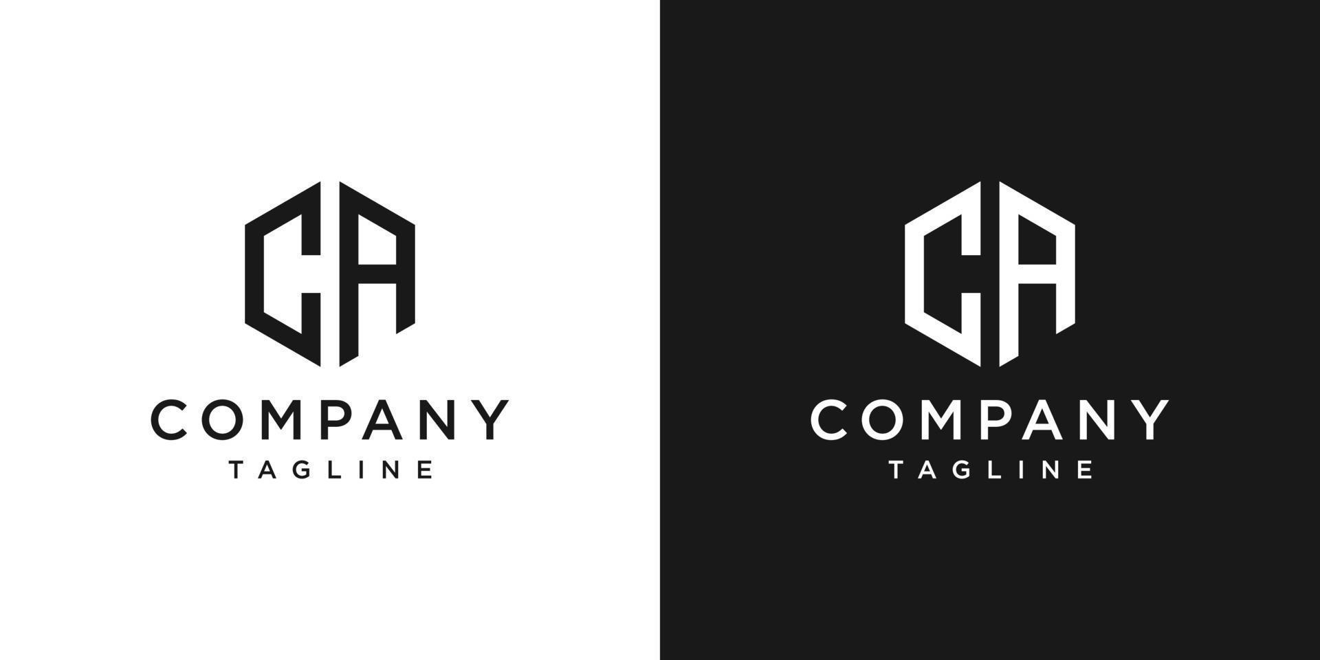 modelo de ícone de design de logotipo de monograma de letra criativa ca fundo branco e preto vetor