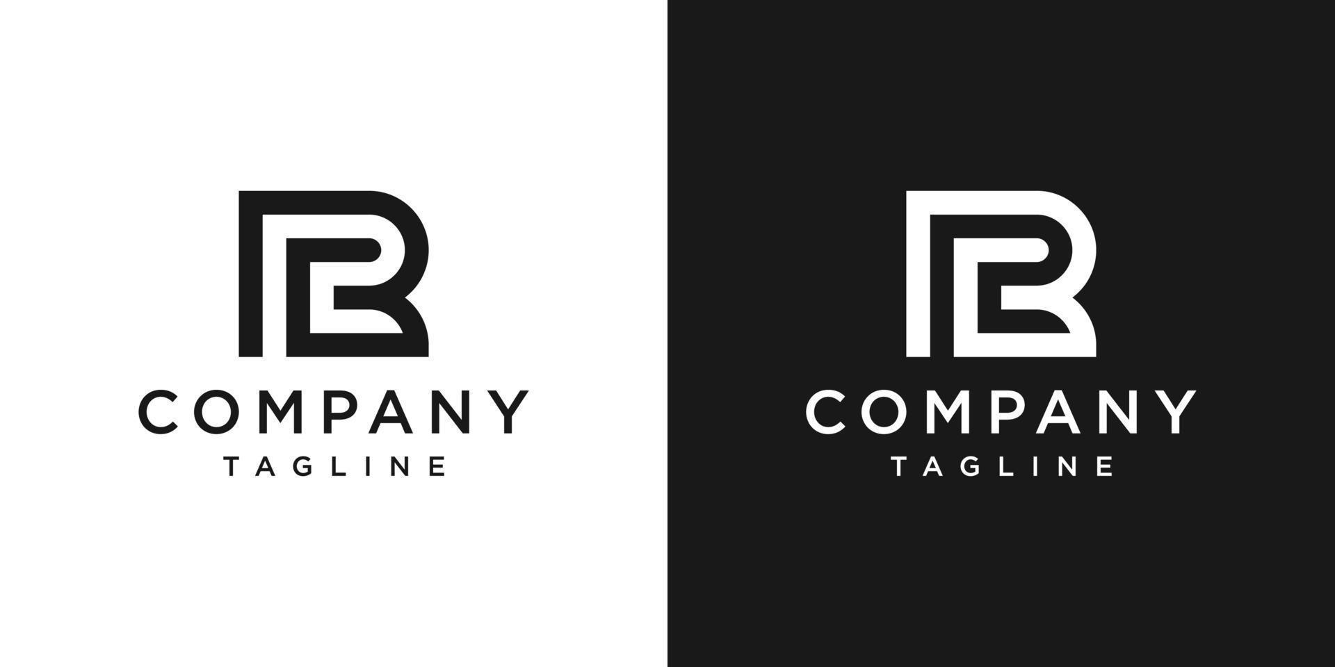 modelo de ícone de design de logotipo de monograma de carta criativa rg fundo branco e preto vetor