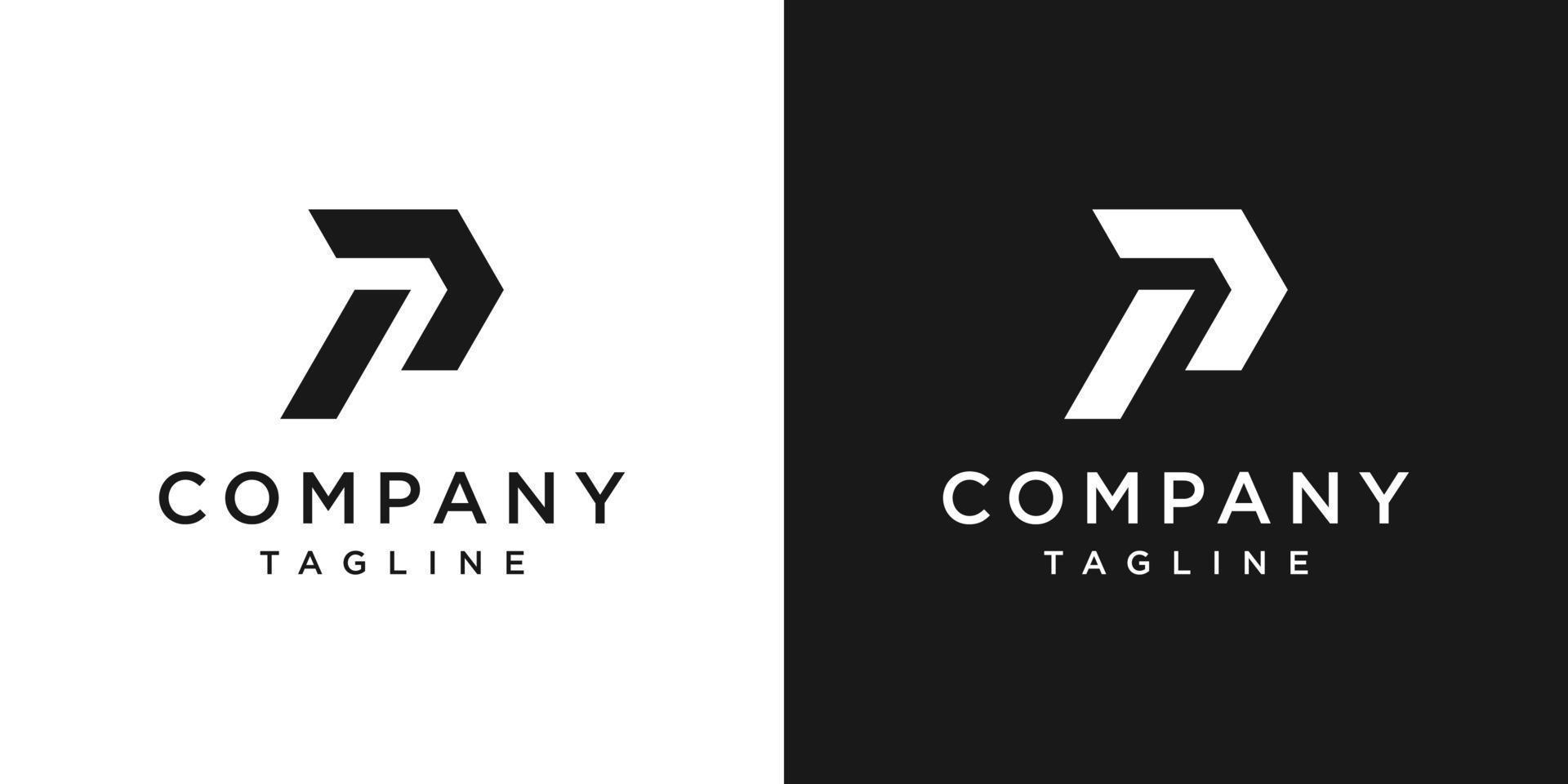 modelo de ícone de design de logotipo de monograma criativo letra p fundo branco e preto vetor