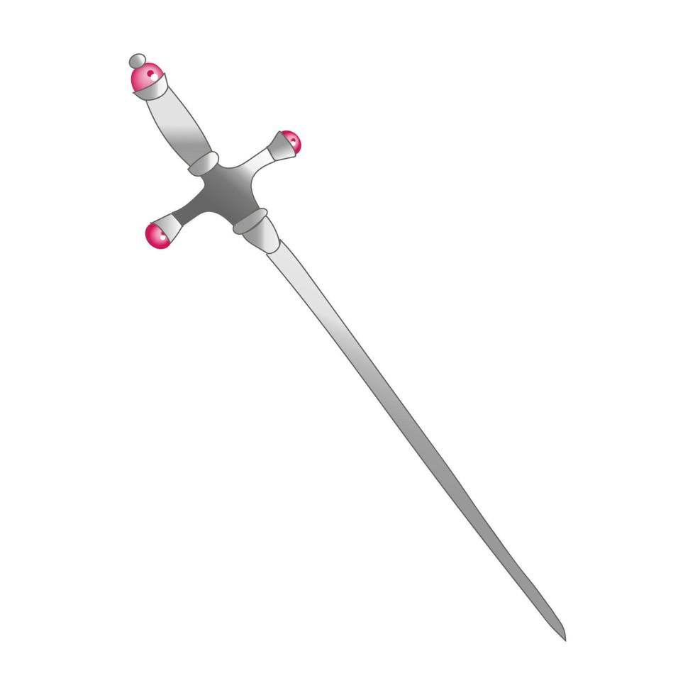 ilustração de uma espada em estilo cartoon em um fundo branco. vetor