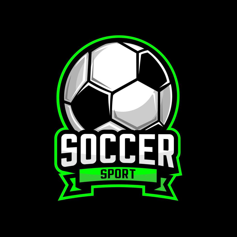 logotipo de futebol em fundo preto vetor