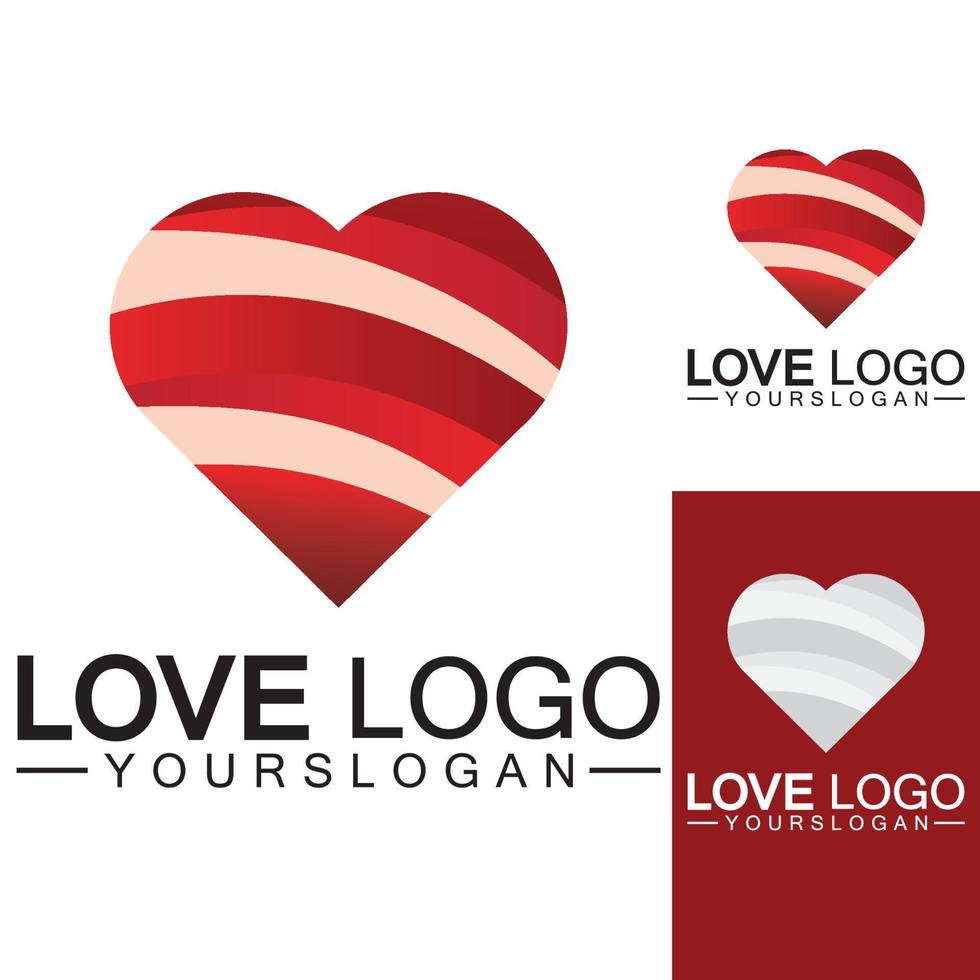 amo design de logotipo, vetor de design de logotipo em forma de coração