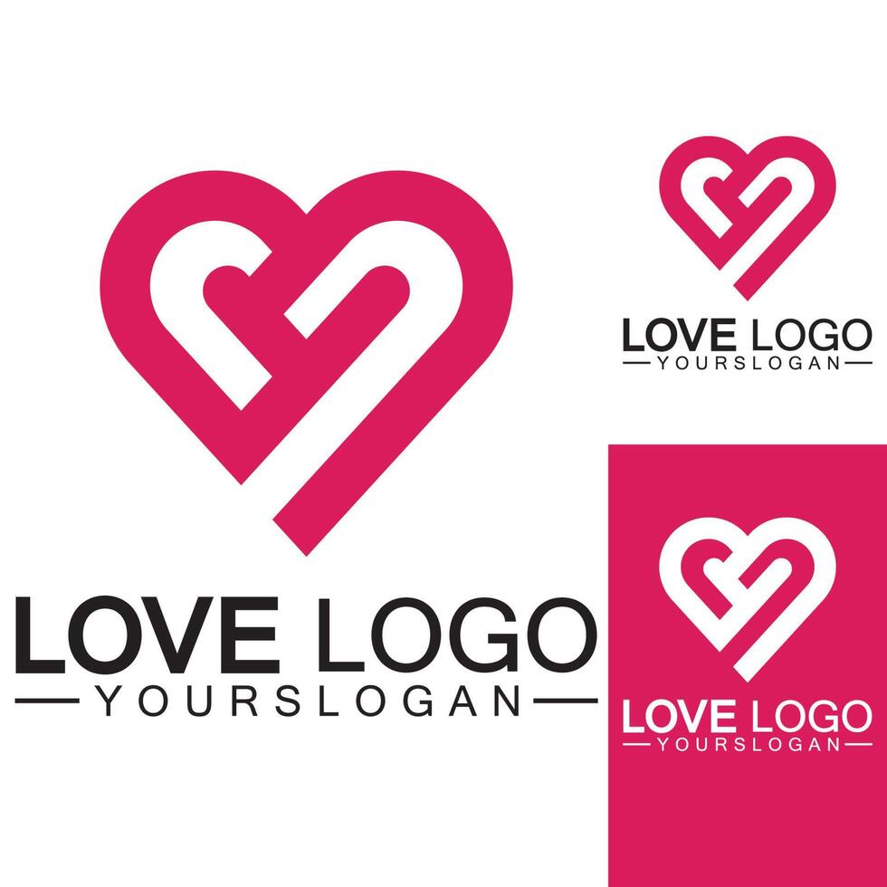 vetor de design de logotipo de amor, vetor de logotipo de lareira geométrica, conceito de logotipo de vetor de amor linear, vetor de design de logotipo de forma de coração