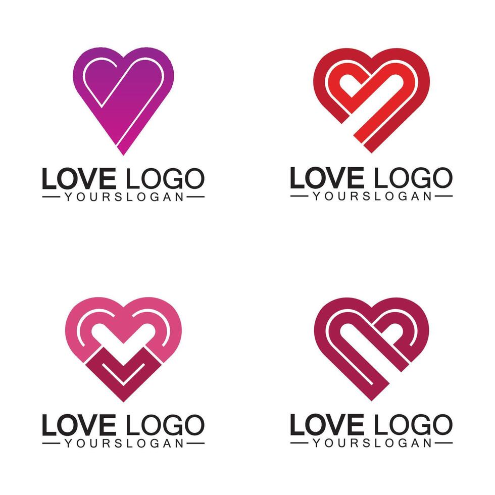 vetor de design de logotipo de amor, vetor de logotipo de lareira geométrica, conceito de logotipo de vetor de amor linear, vetor de design de logotipo de forma de coração