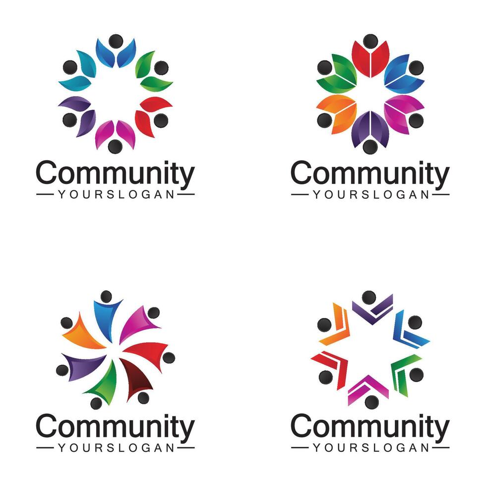 modelo de design de logotipo da comunidade para equipes ou groups.network e design de ícone social vetor