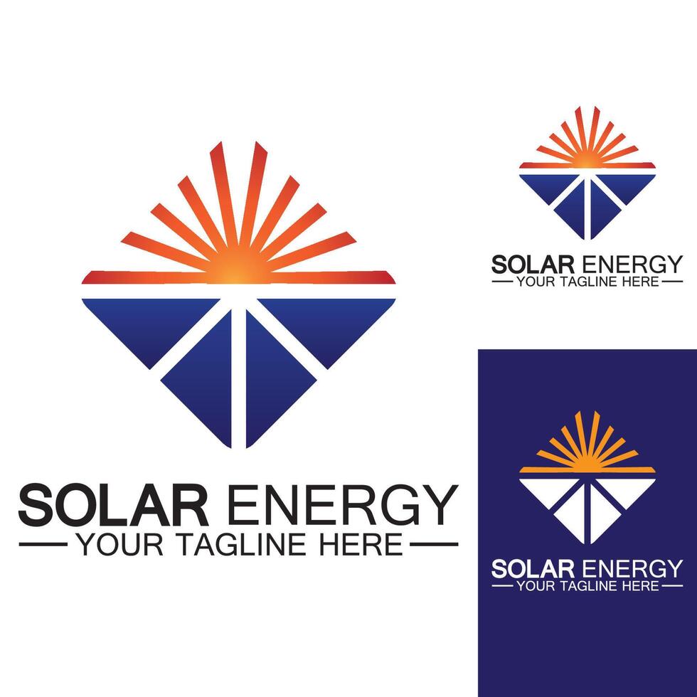 modelo de vetor de design de logotipo de energia solar