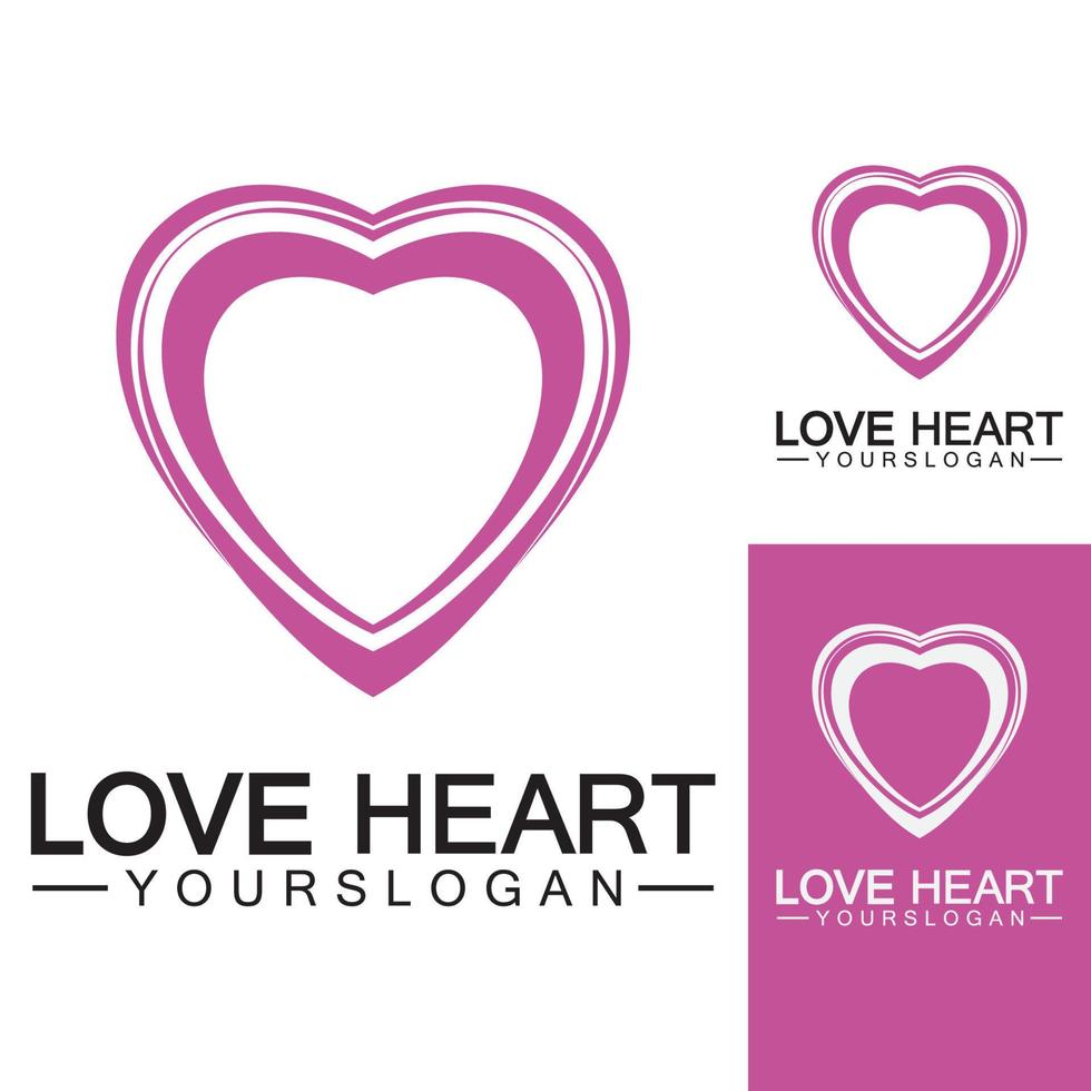 amo o logotipo do coração e modelo de vetor de símbolo