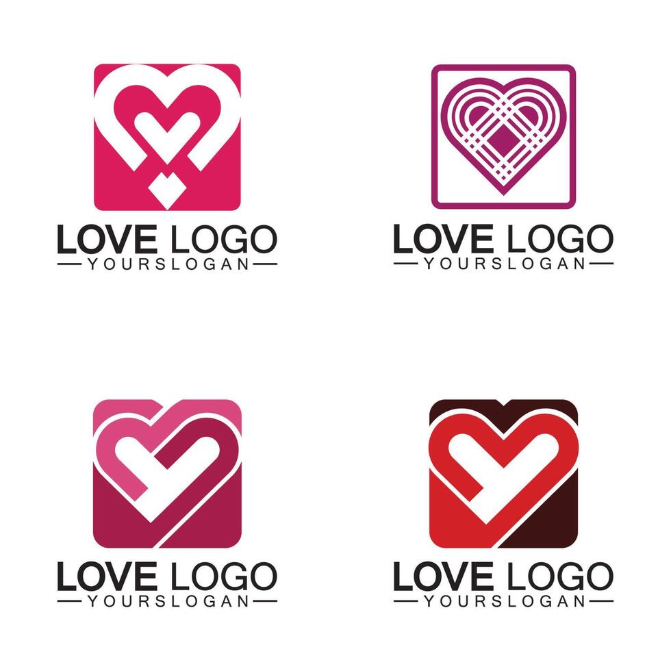 amo design de logotipo, vetor de design de logotipo em forma de coração