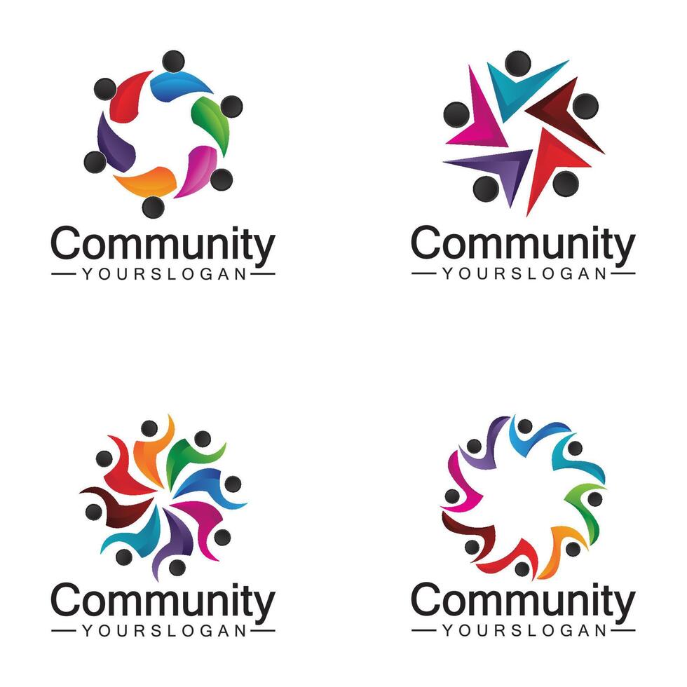 modelo de design de logotipo da comunidade para equipes ou groups.network e design de ícone social vetor