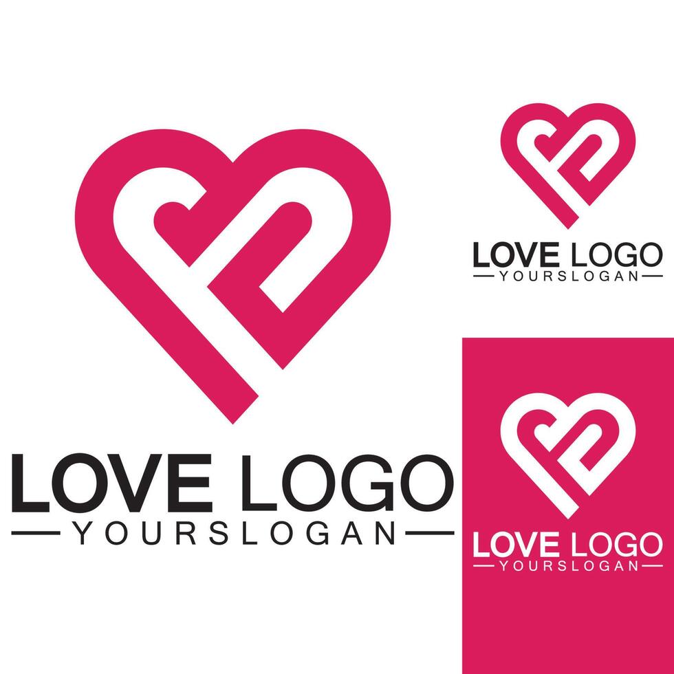 vetor de design de logotipo de amor, vetor de logotipo de lareira geométrica, conceito de logotipo de vetor de amor linear, vetor de design de logotipo de forma de coração