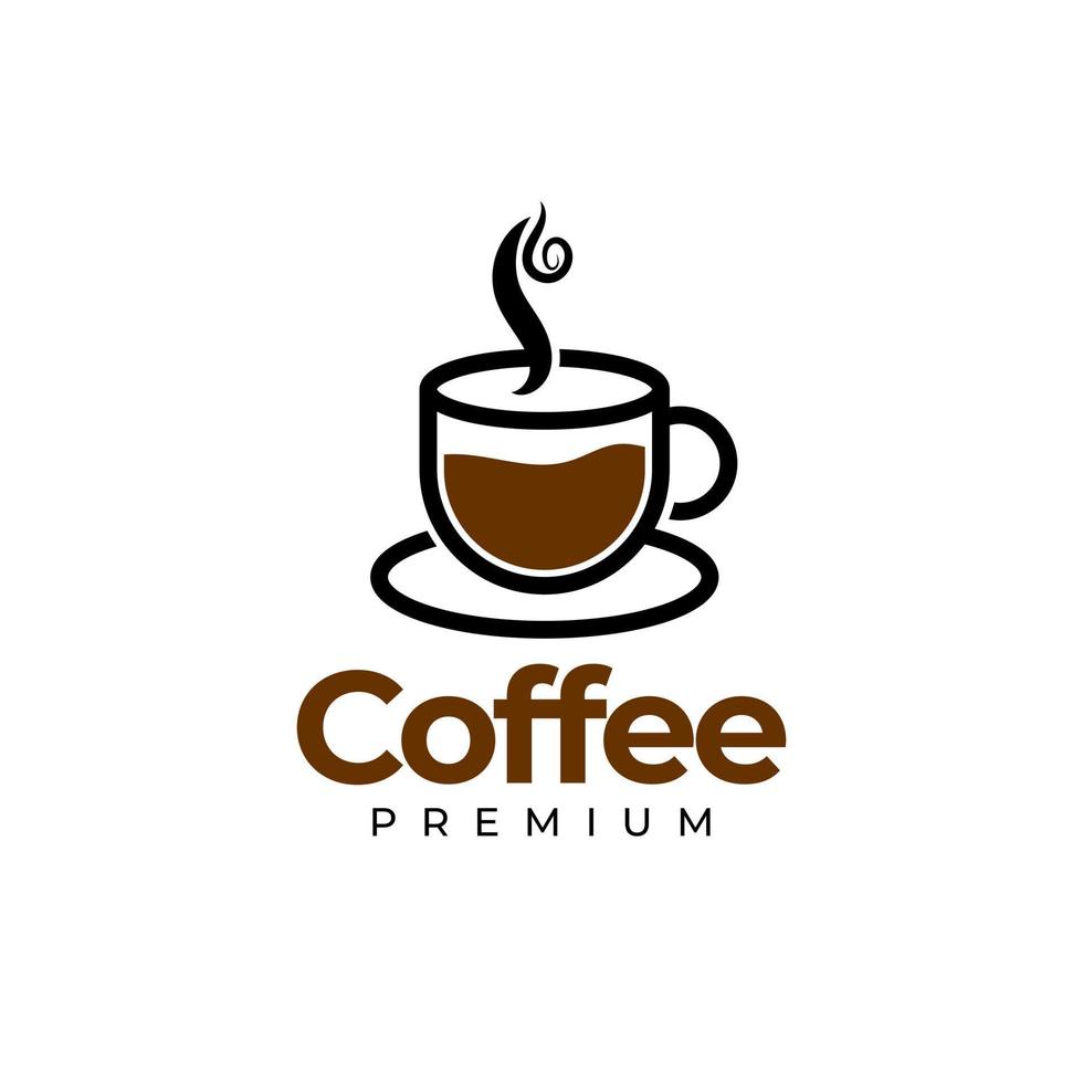 modelo de logotipo de xícara de café vetor