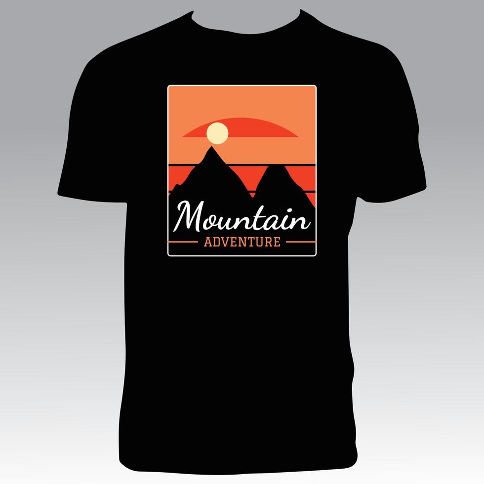 design de camiseta de aventura na montanha vetor