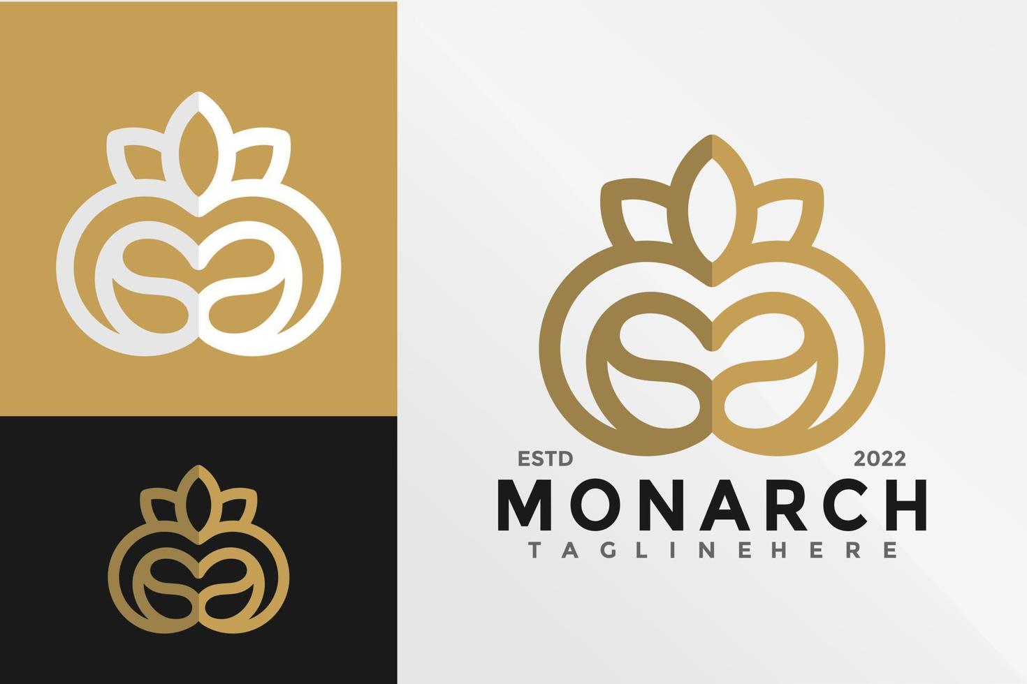 letra m modelo de ilustração vetorial de design de logotipo de coroa de monarca vetor