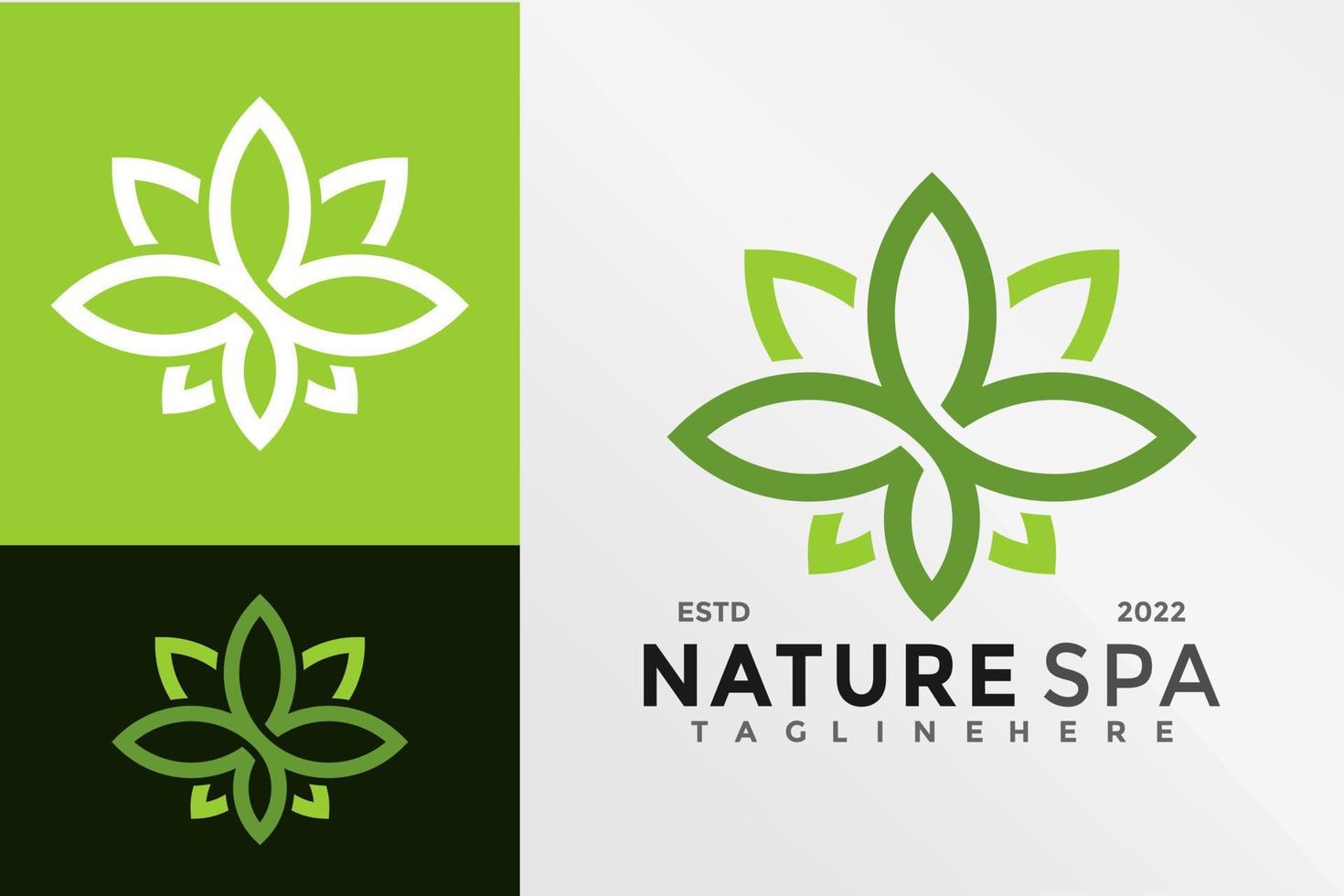 modelo de ilustração vetorial de design de logotipo de spa de lótus natural vetor