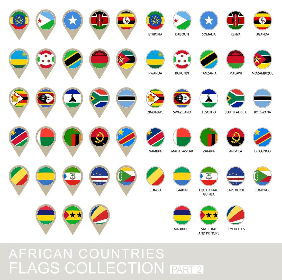coleção de bandeiras de países africanos, parte 2 vetor
