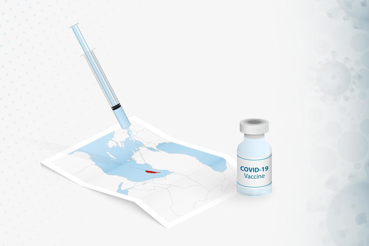 vacinação de chipre, injeção com vacina covid-19 no mapa de chipre. vetor