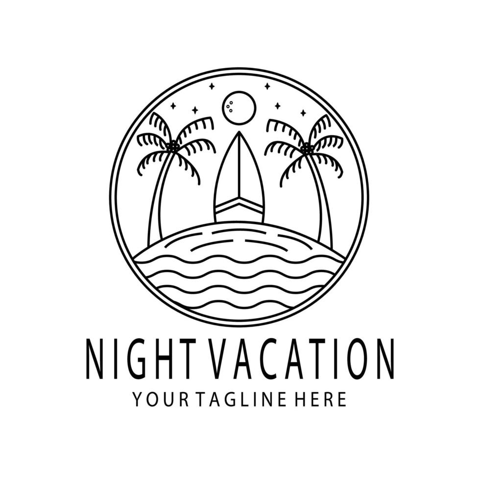 gráfico de design de ilustração vetorial de logotipo de férias noturnas vetor