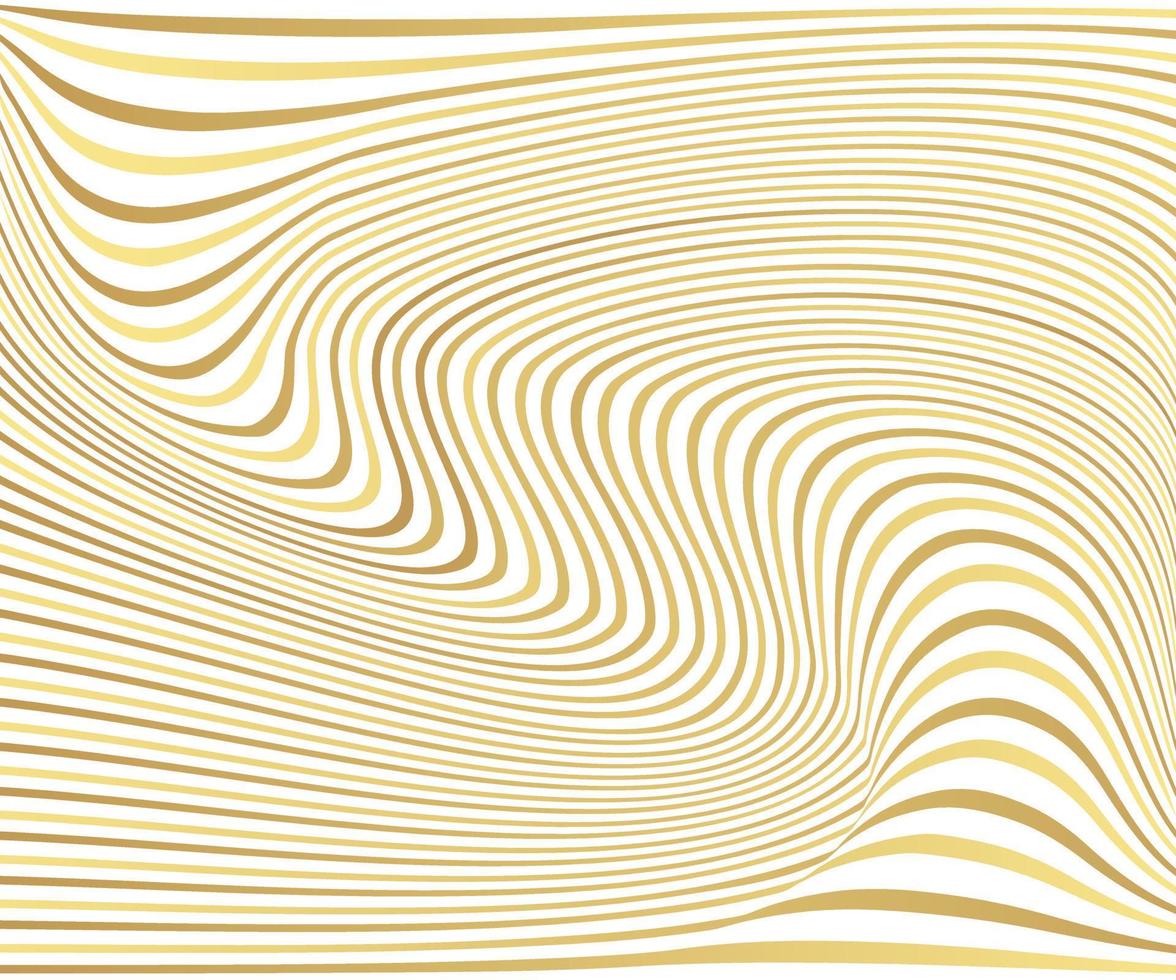 fundo dourado de onda de linha vetor