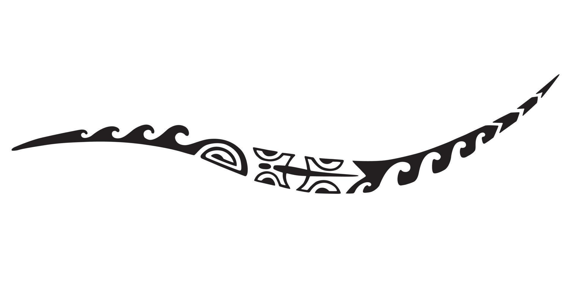 desenho de tatuagem maori. ornamento oriental decorativo étnico. arte tatuagem tribal. desenho vetorial de uma tatuagem maori. vetor