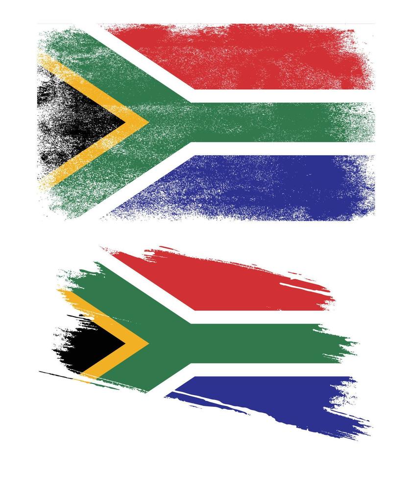 bandeira da áfrica do sul com textura grunge vetor