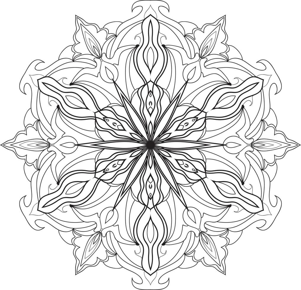 mandala de flores circulares em branco vetor grátis