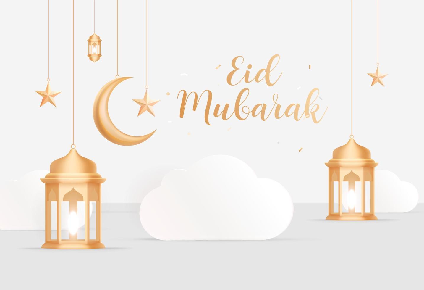 cartão islâmico eid mubarak em vetor de caligrafia árabe. vetor de caligrafia eid al fitr e eid al adha. ilustração em vetor feliz eid. eid adha, caligrafia eid fitr na arte islâmica.