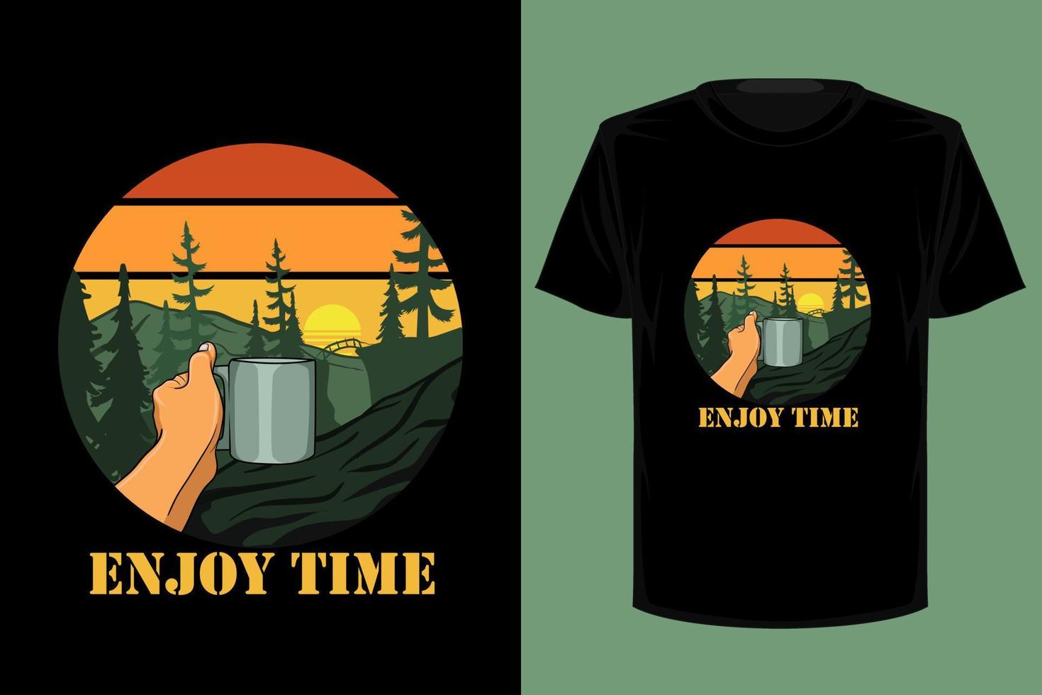 aproveite o tempo design de camiseta vintage retrô vetor