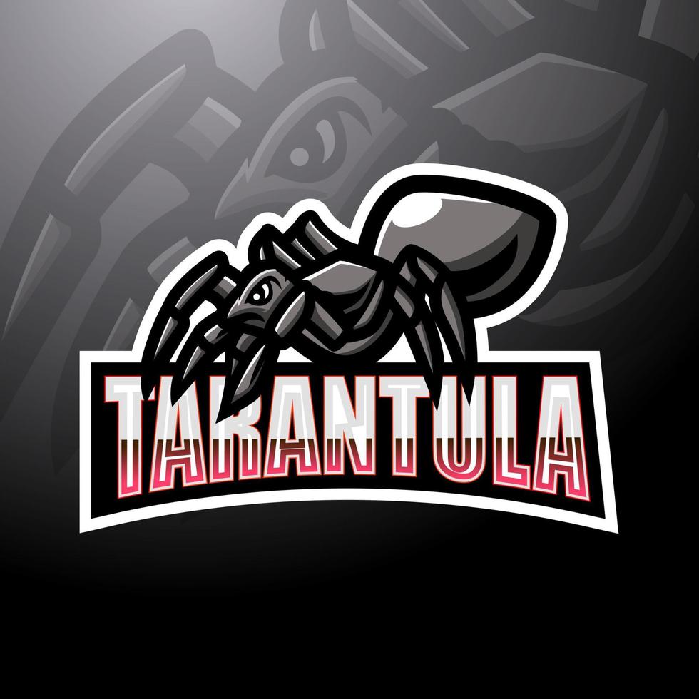 design de logotipo de esport de mascote de tarântula vetor