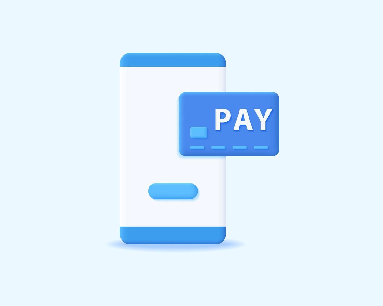 conceito de vetor de ícone realista de pagamento sem dinheiro 3D