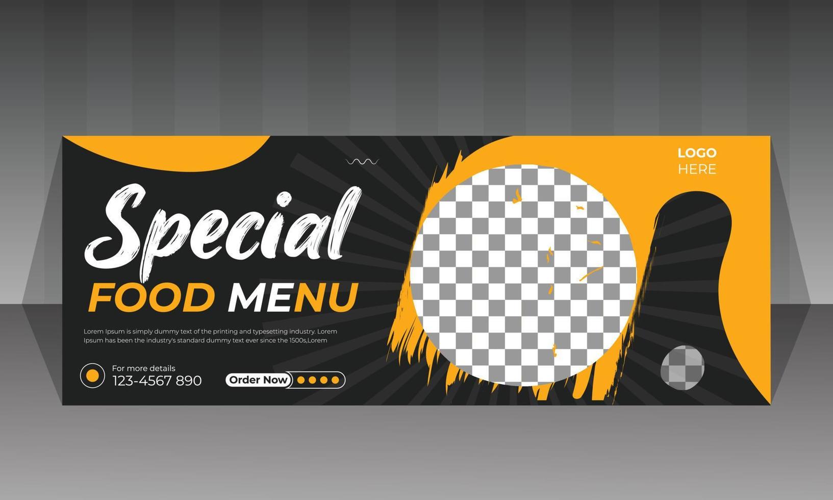 design de banner de comida de mídia social vetor