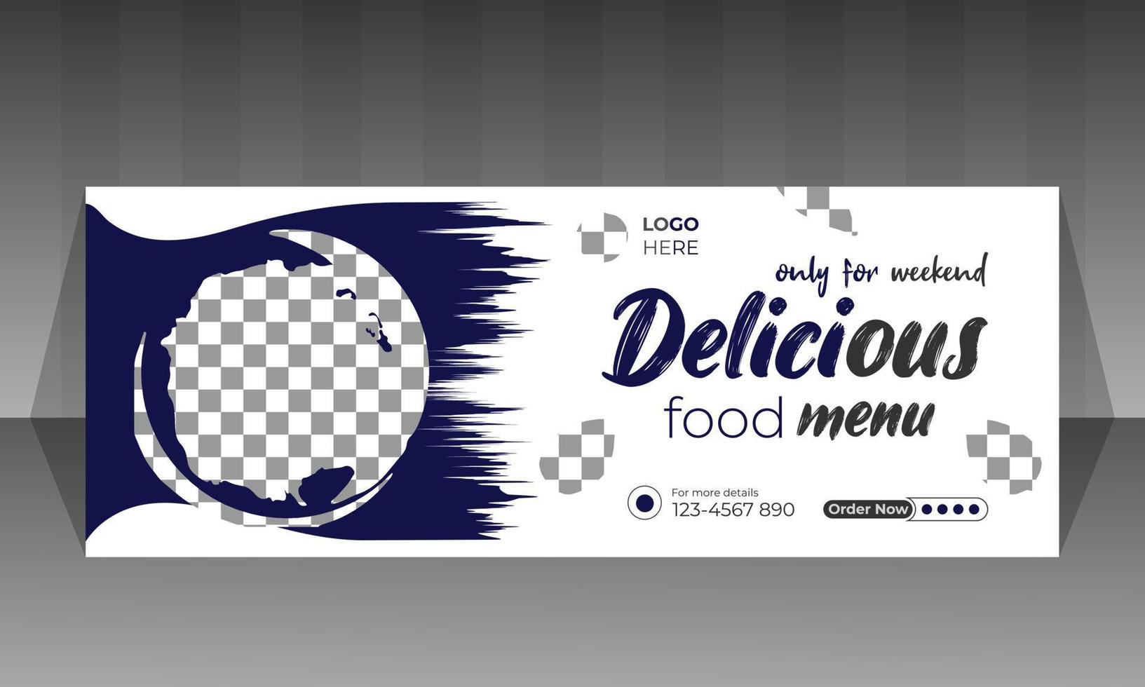 design de banner de comida de mídia social vetor