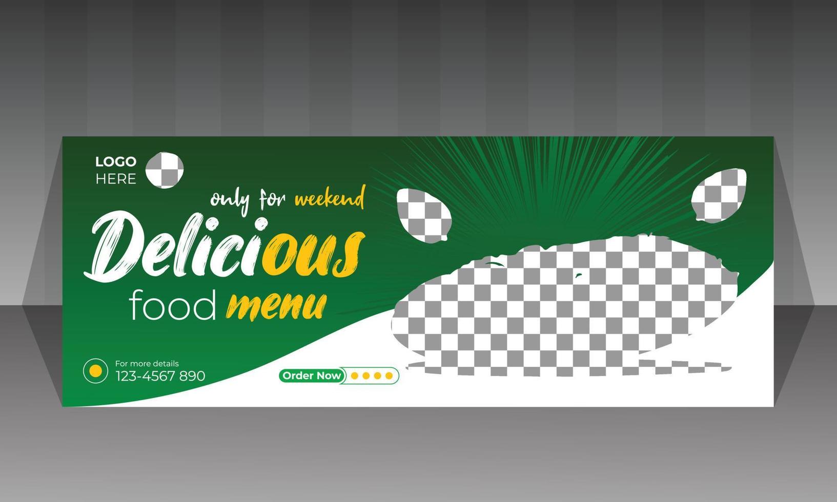 design de banner de comida de mídia social vetor