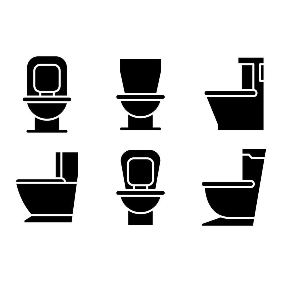 ícones de vaso sanitário e vaso sanitário vetor