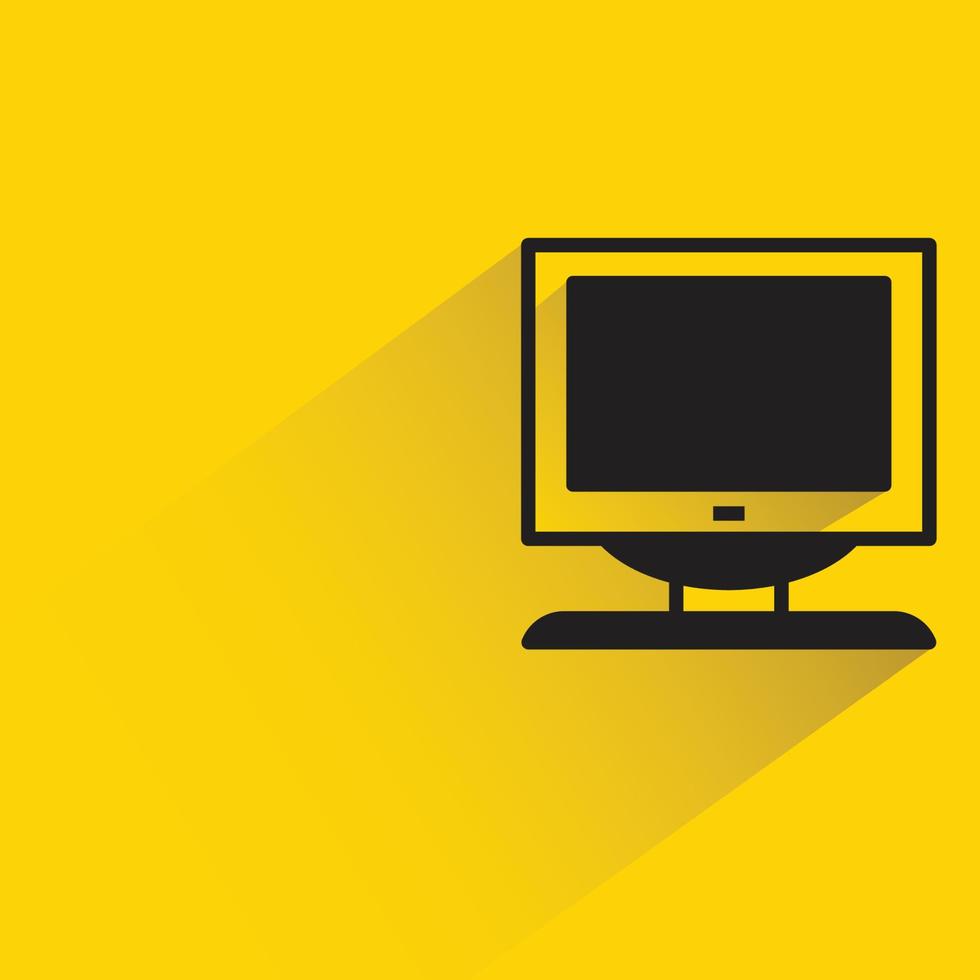 ilustração em vetor de fundo amarelo ícone de monitor de computador