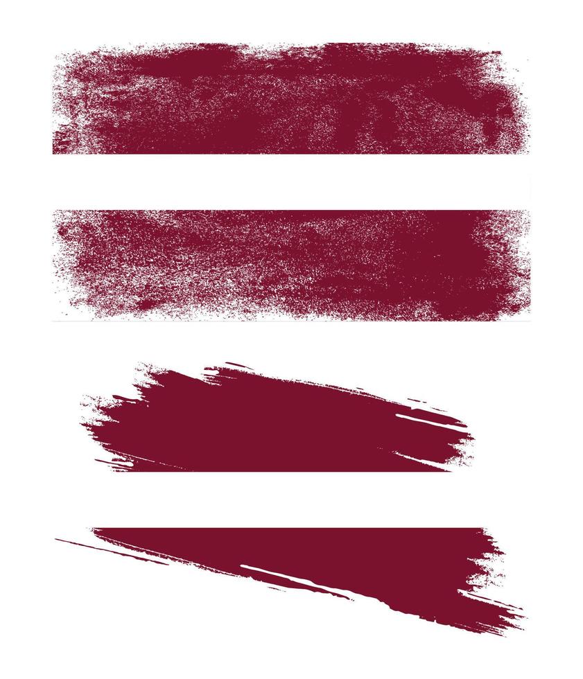 bandeira da letônia com textura grunge vetor
