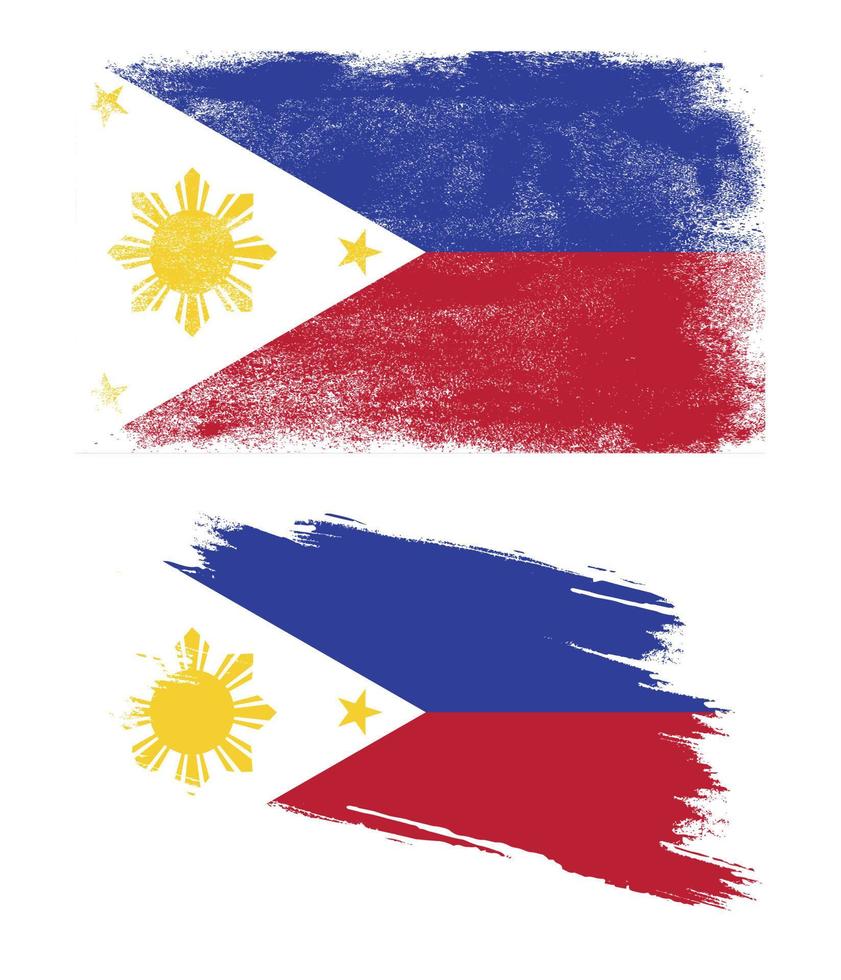 bandeira das filipinas com textura grunge vetor
