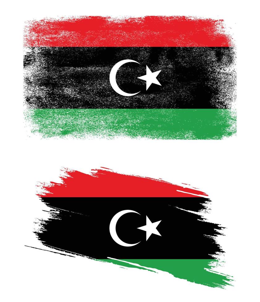 bandeira da líbia com textura grunge vetor