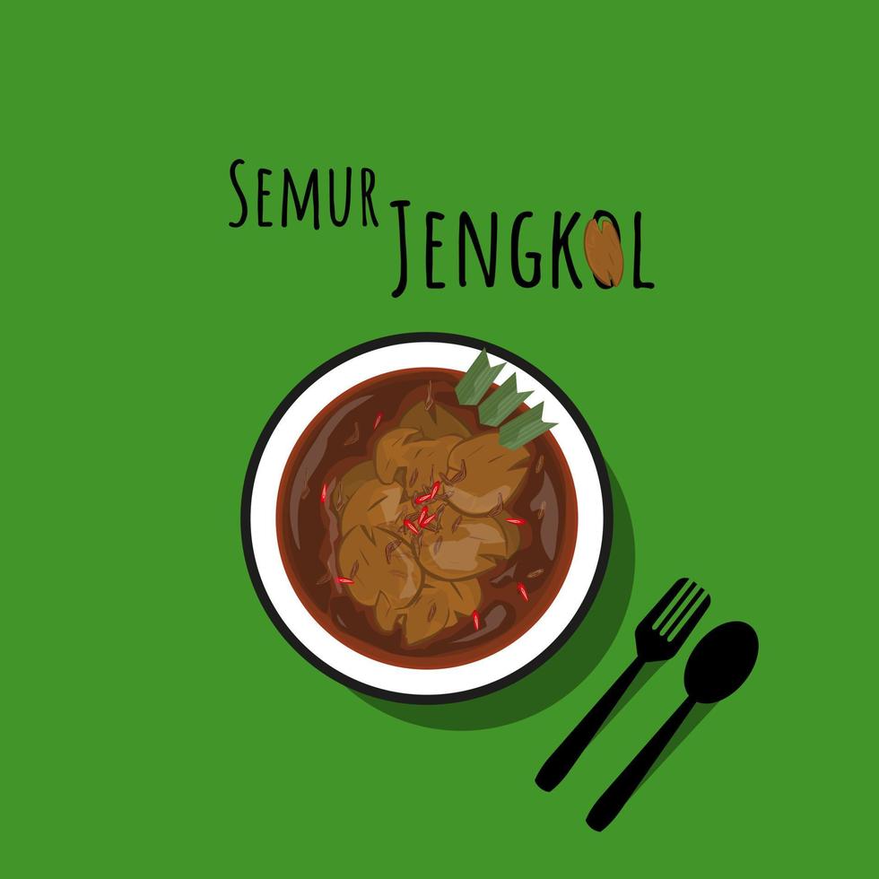 ilustração vetorial de comida indonésia semur jengkol vetor