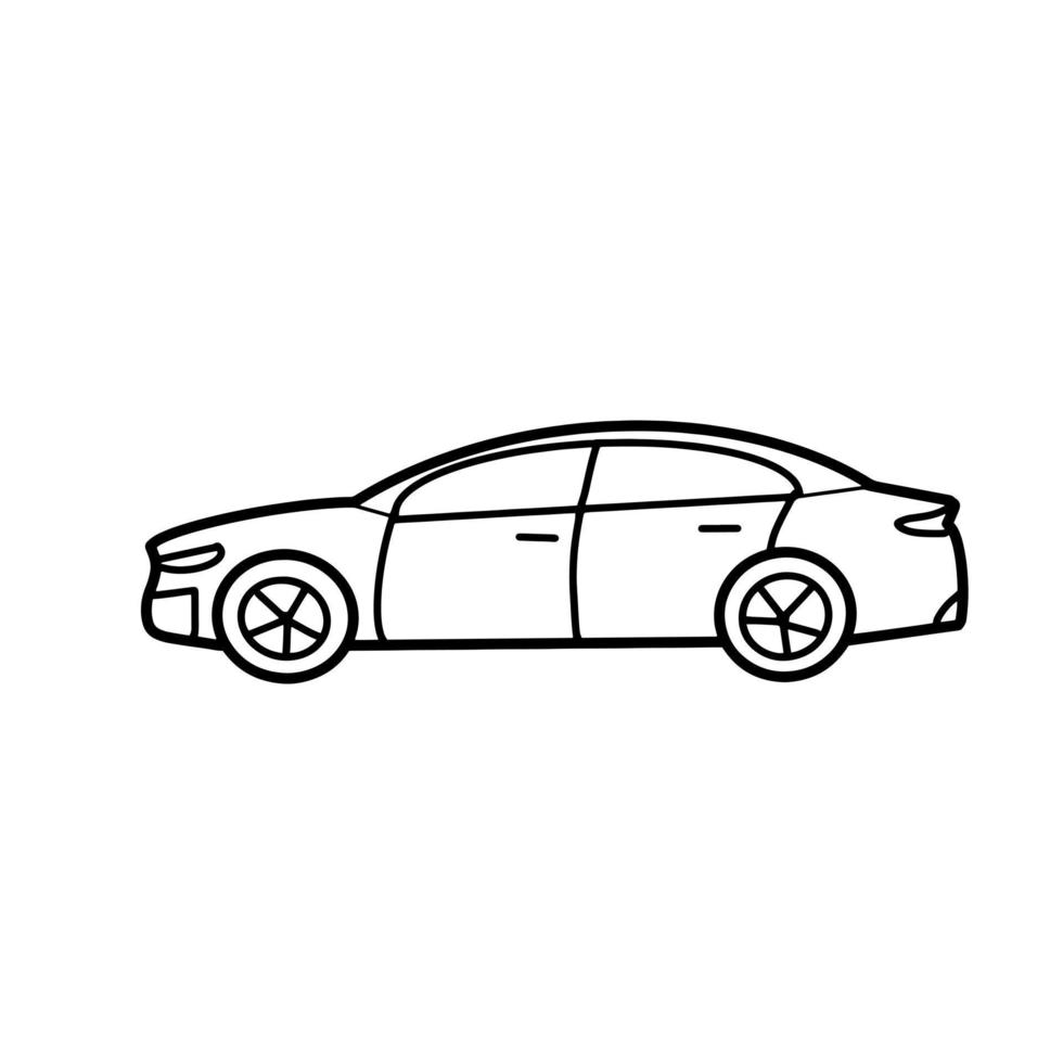 carro veículo transporte logística mão desenhada linha orgânica doodle vetor