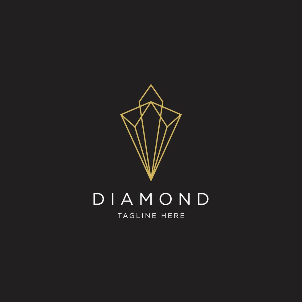 modelo de conceito de logotipo de diamante com vetor plano de estilo minimalista